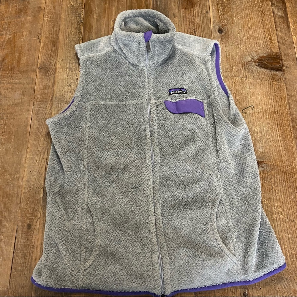 Patagonia Vest Retool Fleece Vest Gray Purple Women’s Large
